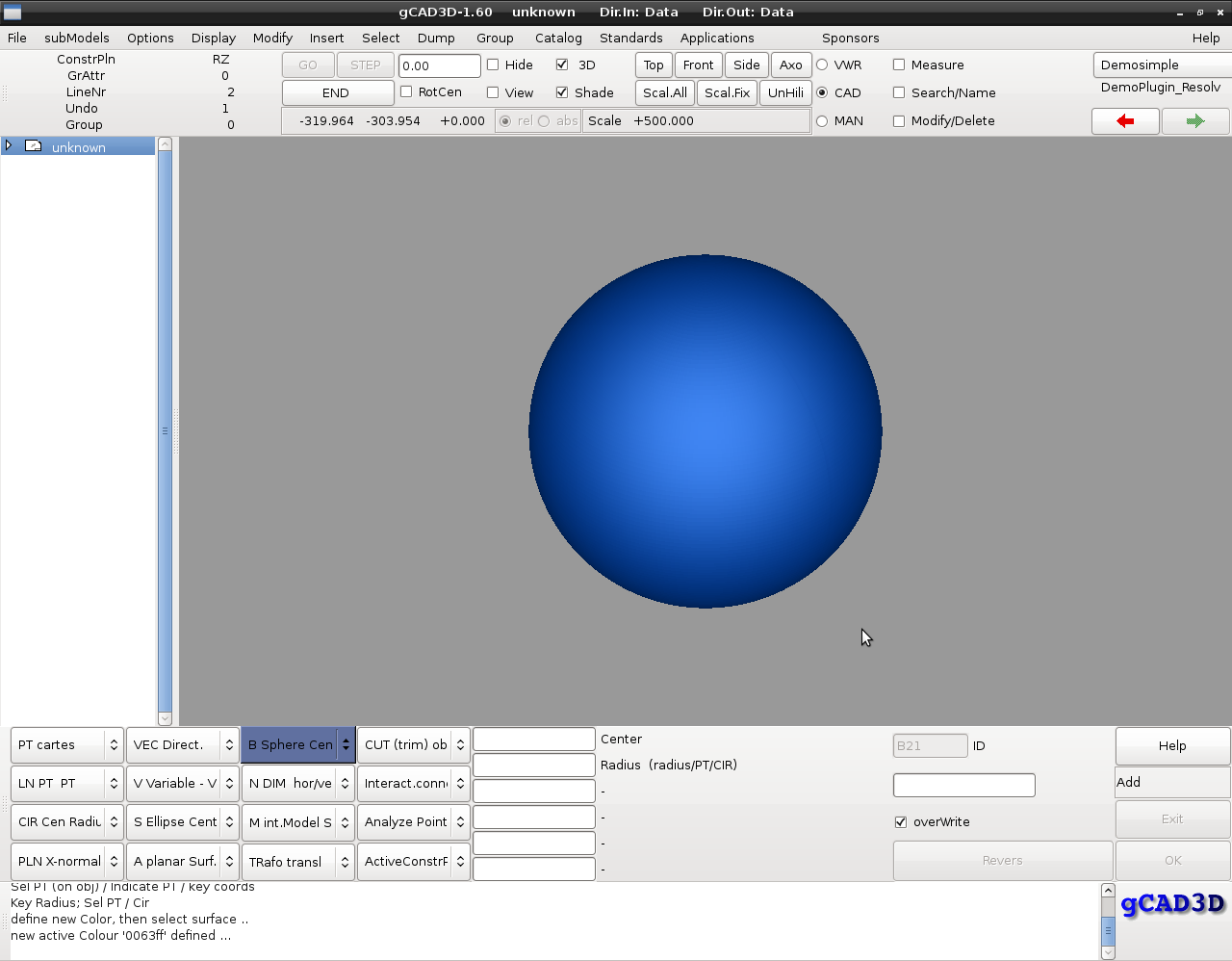 gCAD3Dサンプル2